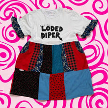 Load image into Gallery viewer, Loded Diper Collage T-Shirt Dress Small