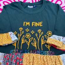 Load image into Gallery viewer, I’m Fine (Self Diagnosed) T-Shirt Collage Dress 1XL