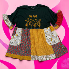 Load image into Gallery viewer, I’m Fine (Self Diagnosed) T-Shirt Collage Dress 1XL