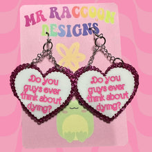Load image into Gallery viewer, Pink Thoughts Dangles