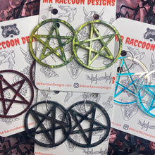 Load image into Gallery viewer, Pentagram Hoops - Various Colours
