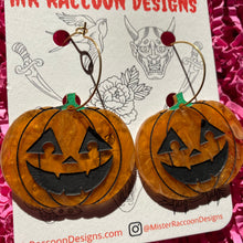 Load image into Gallery viewer, Swirled Jack-O-Lantern Hoops