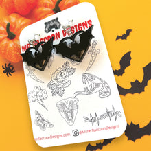 Load image into Gallery viewer, 3D Bat Heart Dangles

