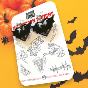 3D Bat Heart Dangles