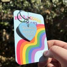 Load image into Gallery viewer, Thinking about hockey boys Keychain
