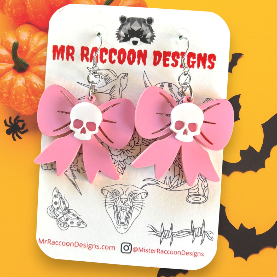 Skull Bow Dangles