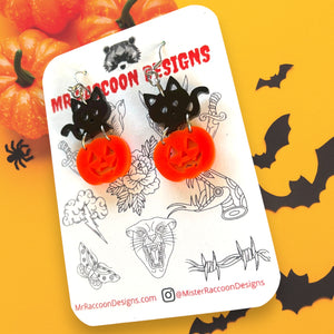 Kitty Pumpkin Dangles