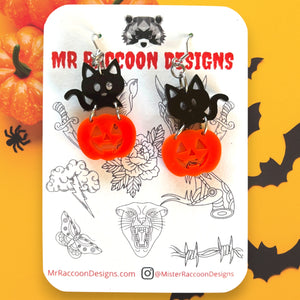Kitty Pumpkin Dangles