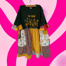 Load image into Gallery viewer, I’m Fine (Self Diagnosed) T-Shirt Collage Dress 1XL

